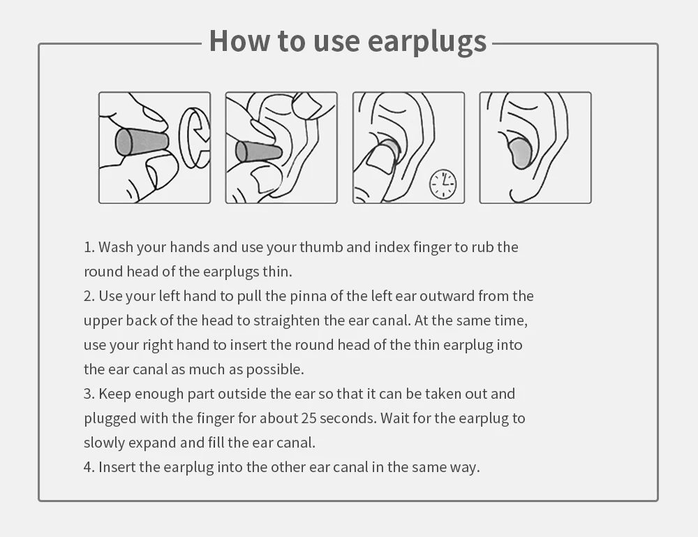 TISHRIC Earplugs Soft Sponge Ear Plugs Noise Reduction Sleeping Earplug Travel Noise Reduction Rate 35.5db Sound Insulation