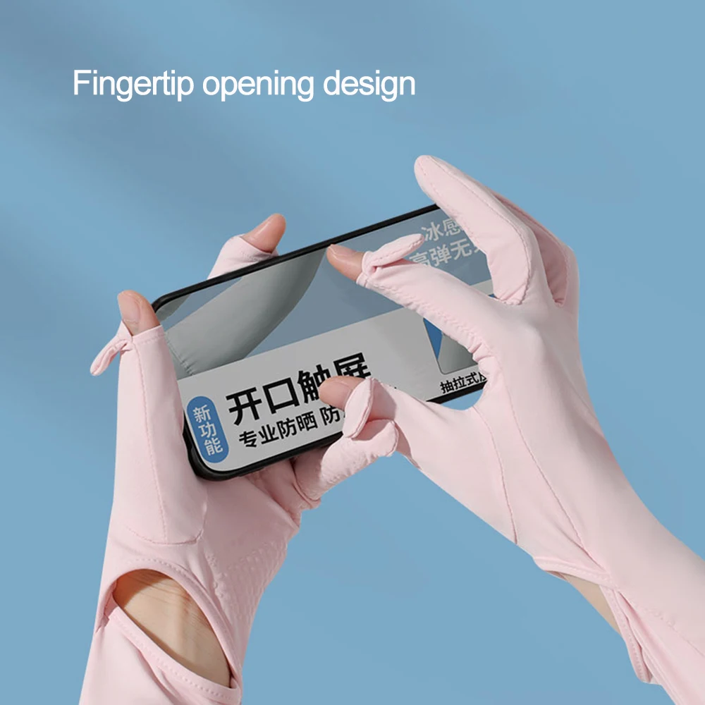 滑り止めの夏の太陽保護手袋,通気性,長いUV保護,長袖