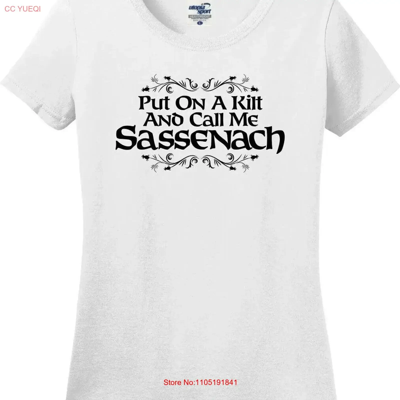 

Put On A Kilt and Call Me Sassenach Funny Missy Fit Ladies T Shirt S 3X vintage Washed Stylish Unisex Soft fashion graphic