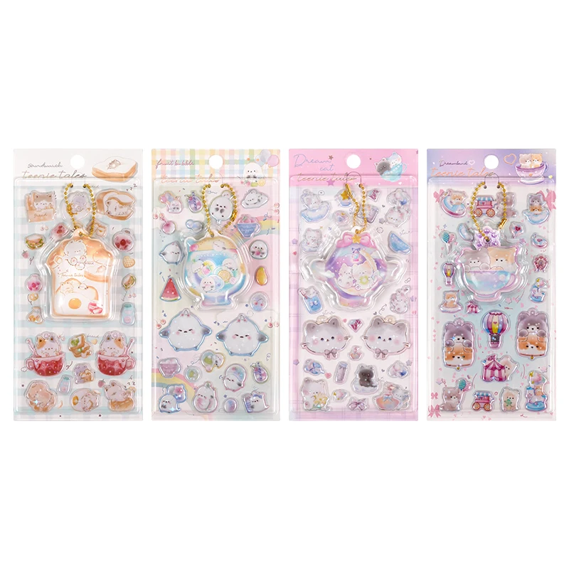 2 قطعة قرصة متعة عشوائية معلقة الكرتون ثلاثية الأبعاد منتفخ ملصقات سكرابوكينغ Diy بها بنفسك مجلة القرطاسية ملصق لطيف ديكو اللوازم المدرسية #6