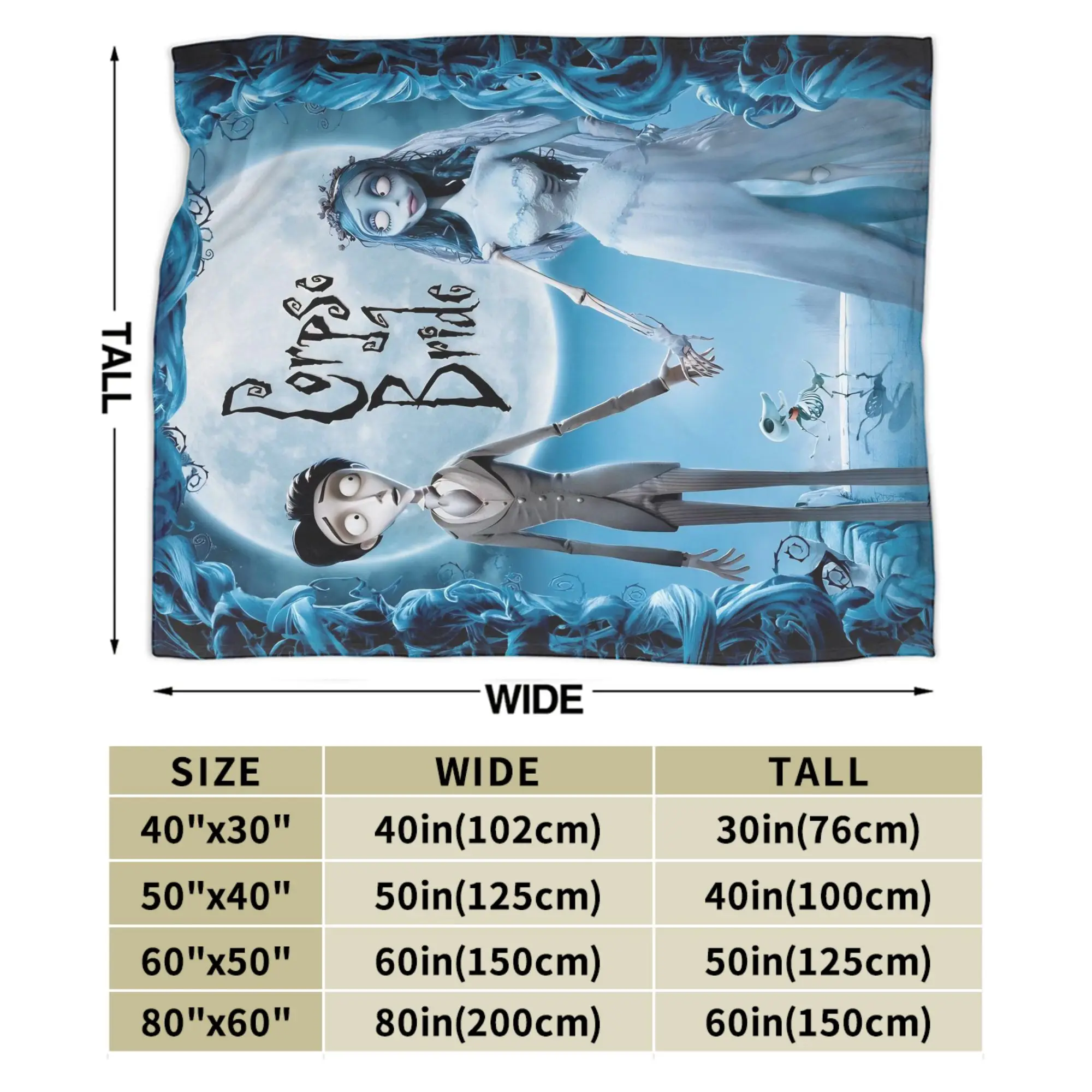 جثة العروس إميلي وفيكتور بطانية الفانيلا طباعة المحمولة لينة رمي البطانيات ل أريكة غرفة نوم المفرش