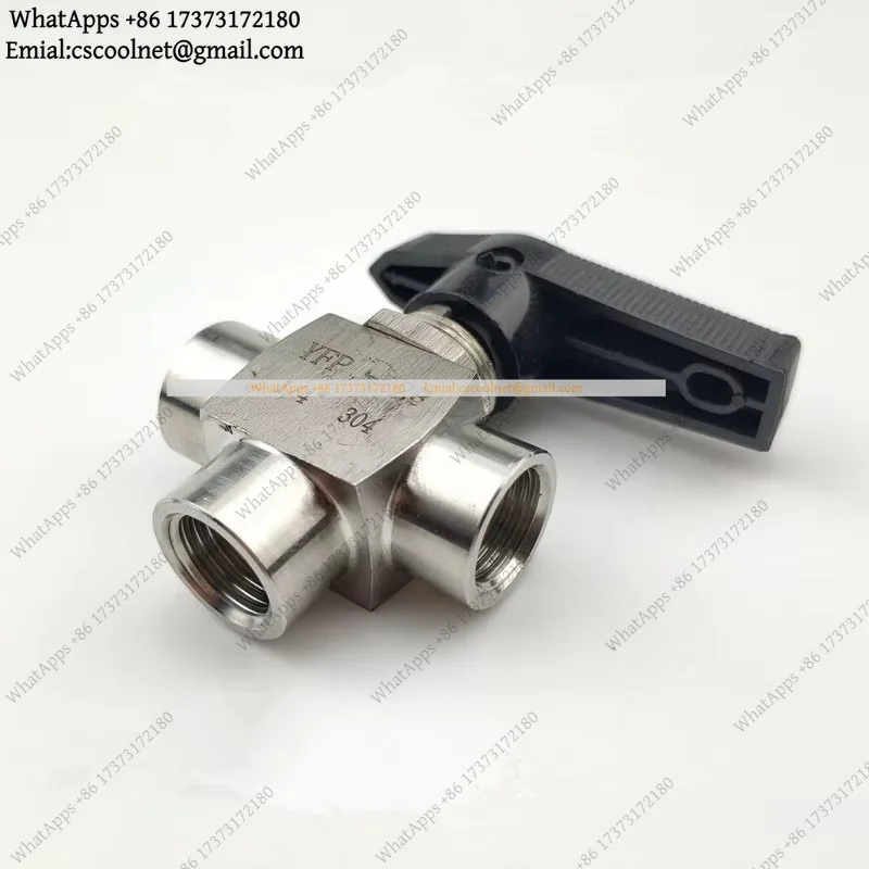 1Pc 3-Way Ball Valve Female Thread G1/8-G3/4 BSP Stainless Steel 304 High Pressure High Temperature Industrial Pneumatic Fitting