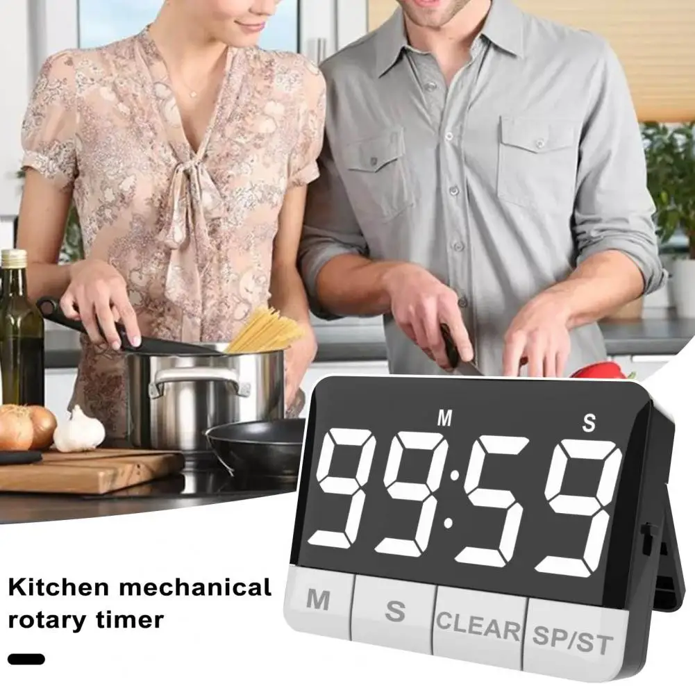 Kitchen Timer 120dB Loud Alarm Large LED Display Energy-saving Magnetic Countdown Multi-purpose Portable Timer