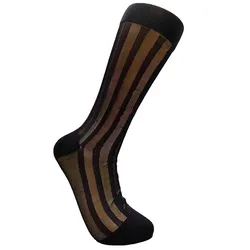 Men's Tube Socks Business Men Stockings Sheer Socks Wide Striped Patterned Exotic Formal Wear Socks Men Wear Sexy TNT Socks