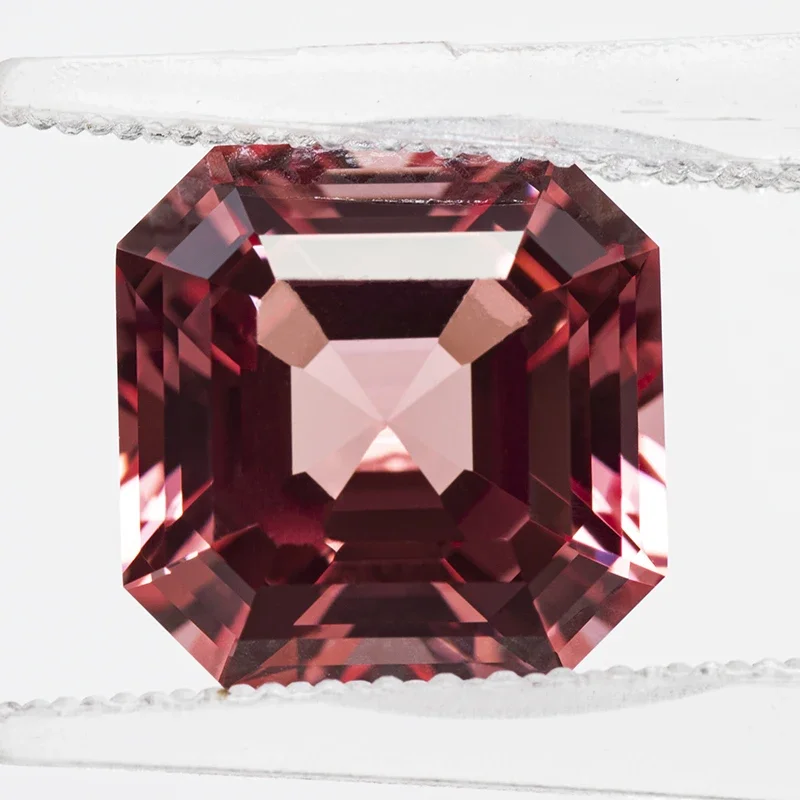 Lab Grown Padparadscha Asscher Cut Red Lotus Color Square VVS1 Charms DIY Jewelry Making Materials Selectable AGL Certificate