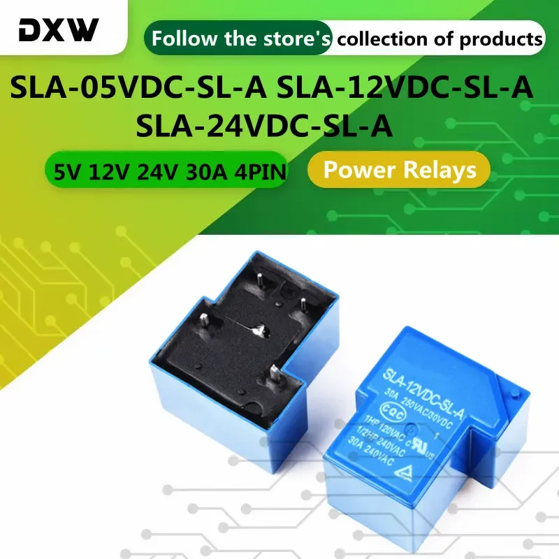 5PCS/Lot Relay SLA-05VDC-SL-A SLA-12VDC-SL-A SLA-24VDC-SL-A 5V 12V 24V 30A 4PIN T90 A Group of Normally Open