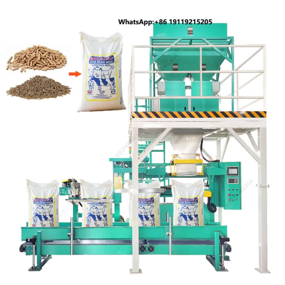 25kg 50kg Flour Starch Filling Machine Animal Feed Grain Bagger Soil Salt Compost Packaging Line  Packing Machine