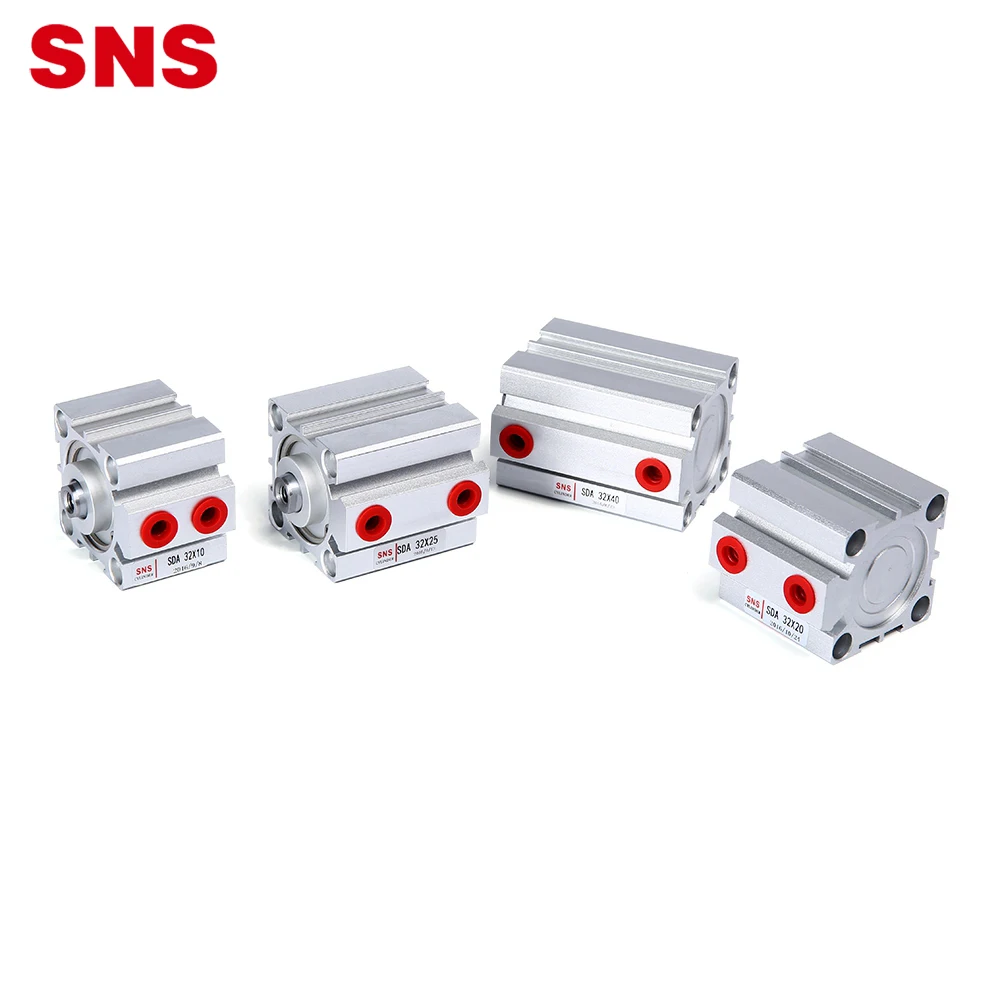 SNS SDA Series aluminum alloy double/single acting thin type pneumatic standard compact air cylinder