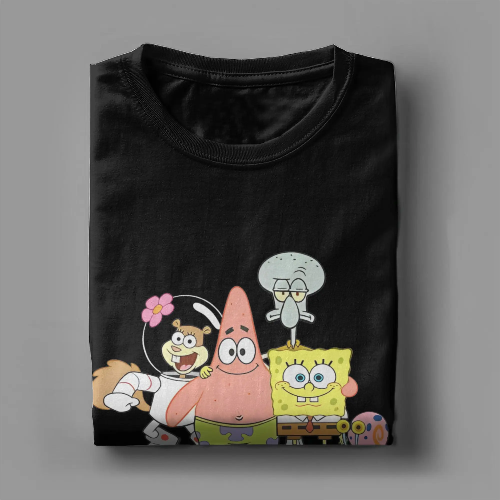 S-Sponge bob Graphic T Shirts for Men Women Sandy Pure Cotton  Tee Shirt Clothes