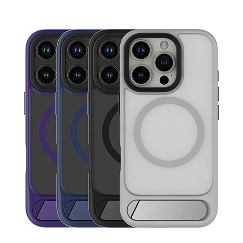 Etui na telefon YpmCxMetal Bracket Magsafe do Iphone17promax 16 15 Pro 14 13 Simple Senior Frosted Bezprzewodowe Ładowanie Twarda Obudowa PC