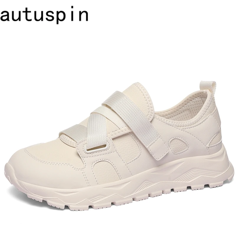 AUTUSPIN Winter Brand Women Shoes New Design Female Lightweight Non-slip Leisure Gym Sneakers Woman Microfiber Leather Footwear