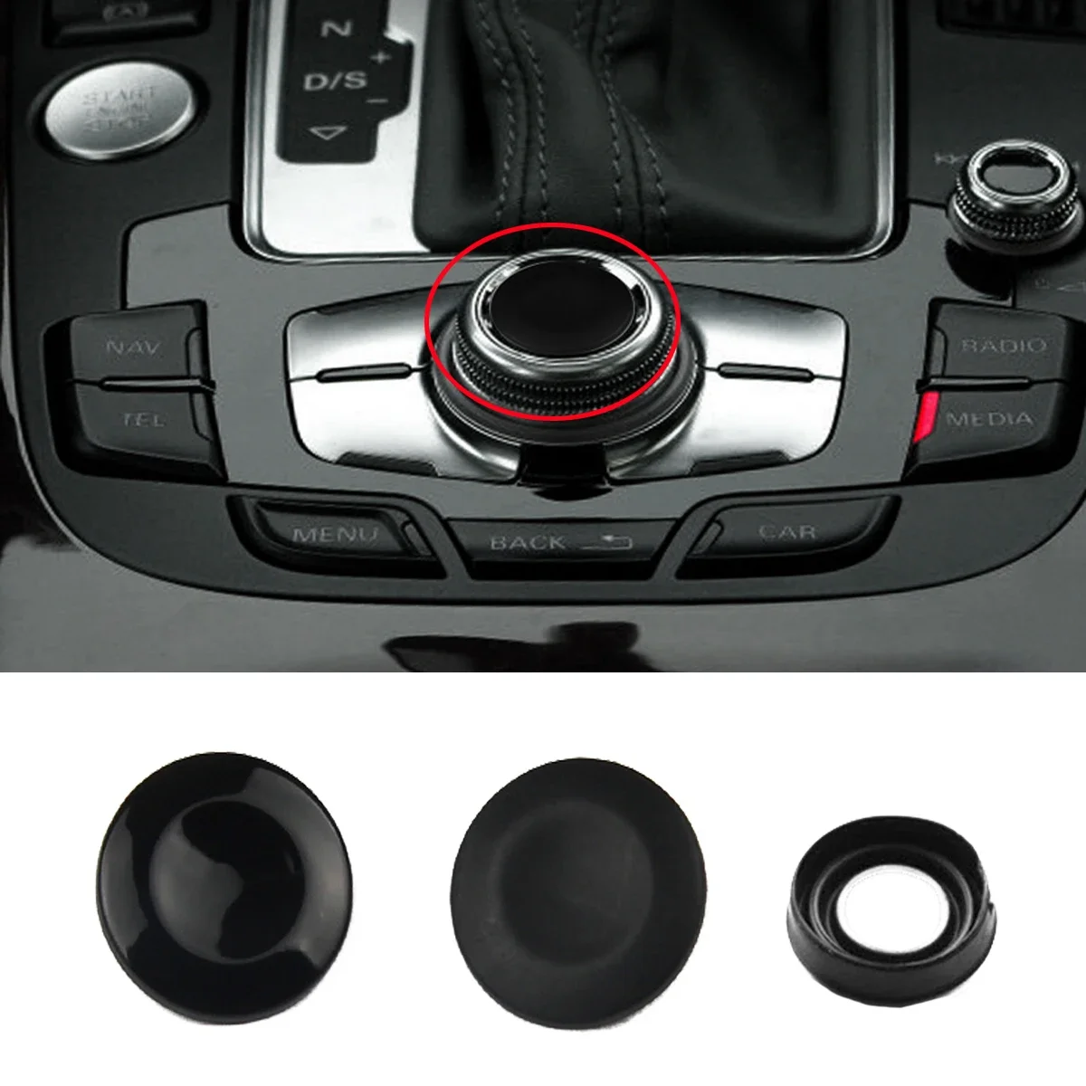 For Audi A4 B8 Quattro A5 Coupe A6 C6 S4 A8 S5 S6 RS4 Q5 8R Q7 2012 New Black MMI Control Knob Joystick Center Button Repair Kit