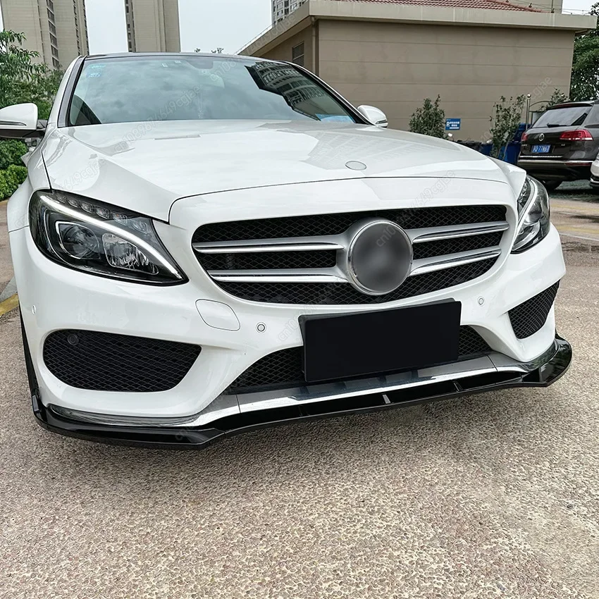 

Комплект из 3-х элементов: сплиттер-диффузор переднего бампера для Mercedes C-класса W205 C205 S205 C160 C200 C180 C300 C400 C450 AMG 2015-2018