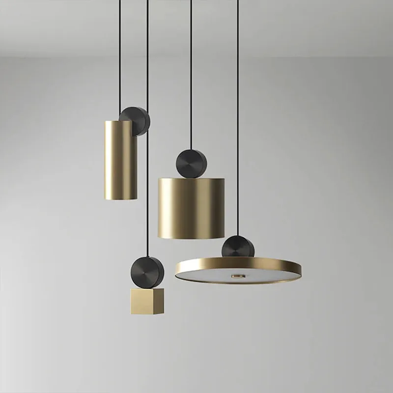 

European Retro Golden Led Pendant Light Dining Room Living Room Bedroom Ceiling Decor Droplight Hotel Coffee Bar Hanging Lamps