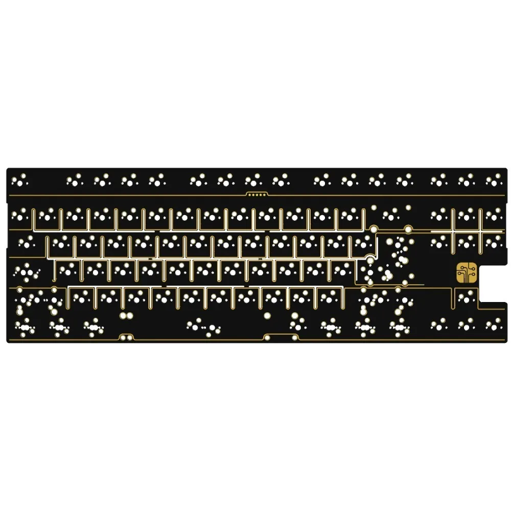 Vento80 Mechanical Keyboard PCB Board Hot Swap-in of Single Key Slotted Black Core 1.6/1.2mm Custom Keyboard Mechanical Keyboard