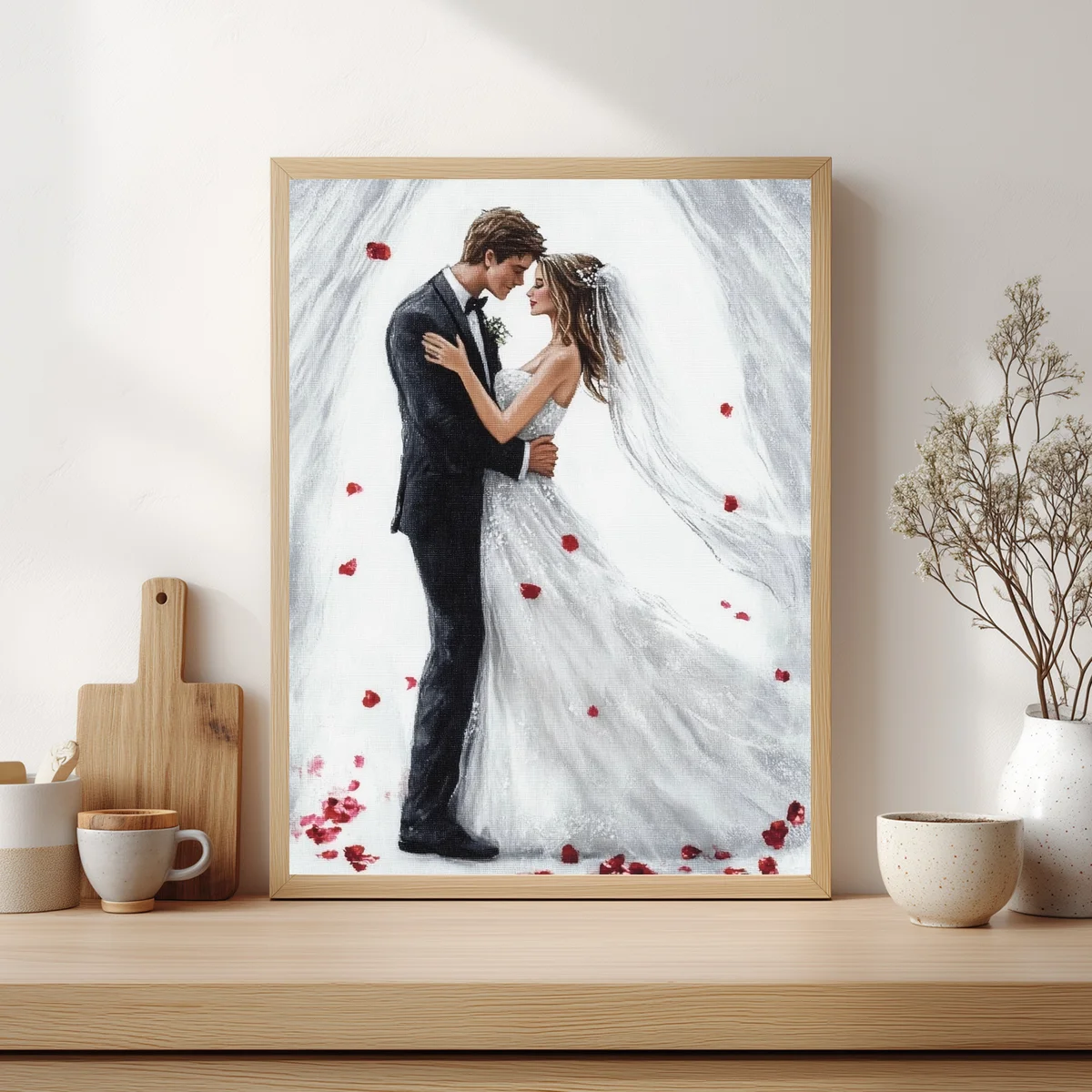 1 Stück 30x40 cm/11,8x15,7 Zoll, 11CT/14CT Kreuzstich-Set, DIY Valentinstagsgeschenk, Stickerei-Set für Festivals, Landschaften – Detail 3