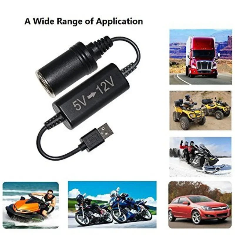 Wired Auto Boost Converter Adapter 5V USB Port To 12V Car Cigarette Lighter Socket Power Cord Transformer Cable Power Supplies