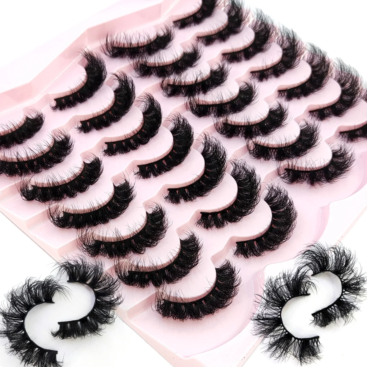 14 pairs of artificial mink eyelashes soft and fluffy false eyelashes dramatic and messy mink eyelashes cat eye eyelashes