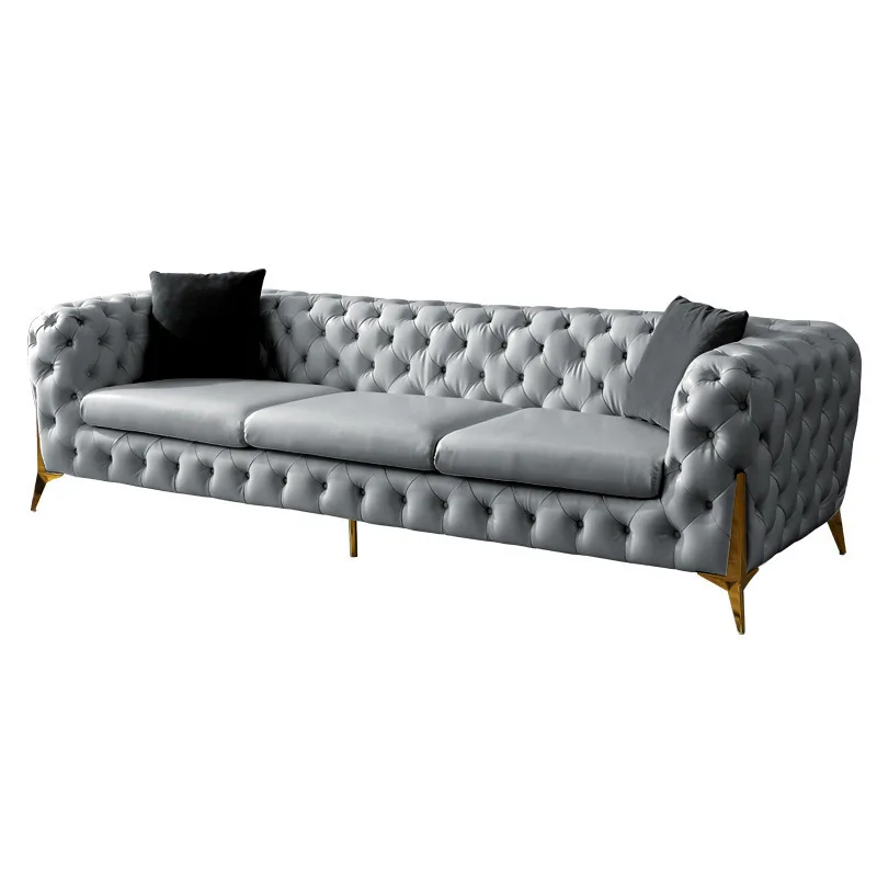 Light luxury fabric sofa fashion sofa ins wind villa living room flannel three-person high-end sofa combination