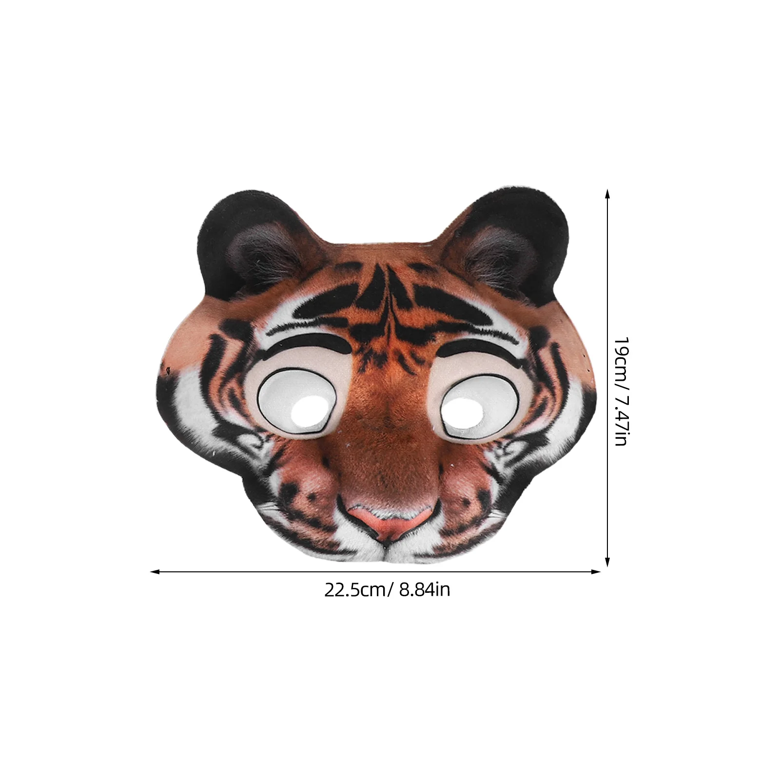 2 stuks dierengezichtsmaskers Halloween bedrukte tijger sneeuwluipaard cosplay party carnaval masker voor kinderen volwassenen kostuum