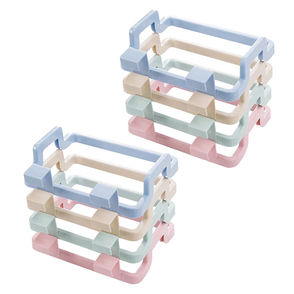 

8 Pcs Back Garbage Bag Holder PP Material U Shaped Hook Hanging Rack Kitchen Hanging Rack Design Trash Shelf Hanger