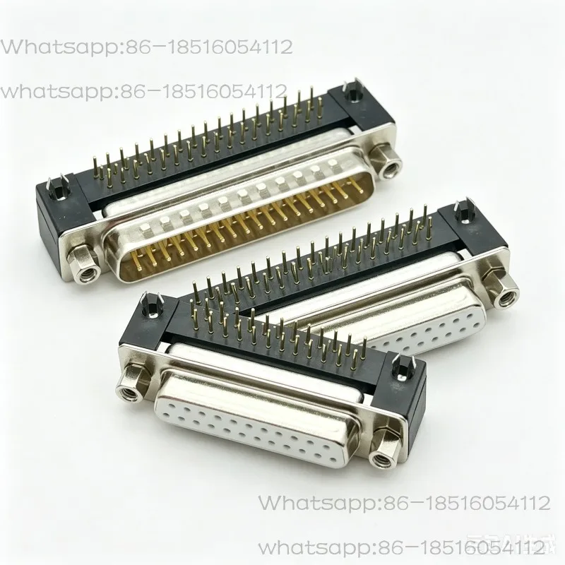 Solid Needle Gold-plated Industrial Grade Connector DB DR9 15 25 37P Male Head Female 90 Degree Elbow Welding Plate