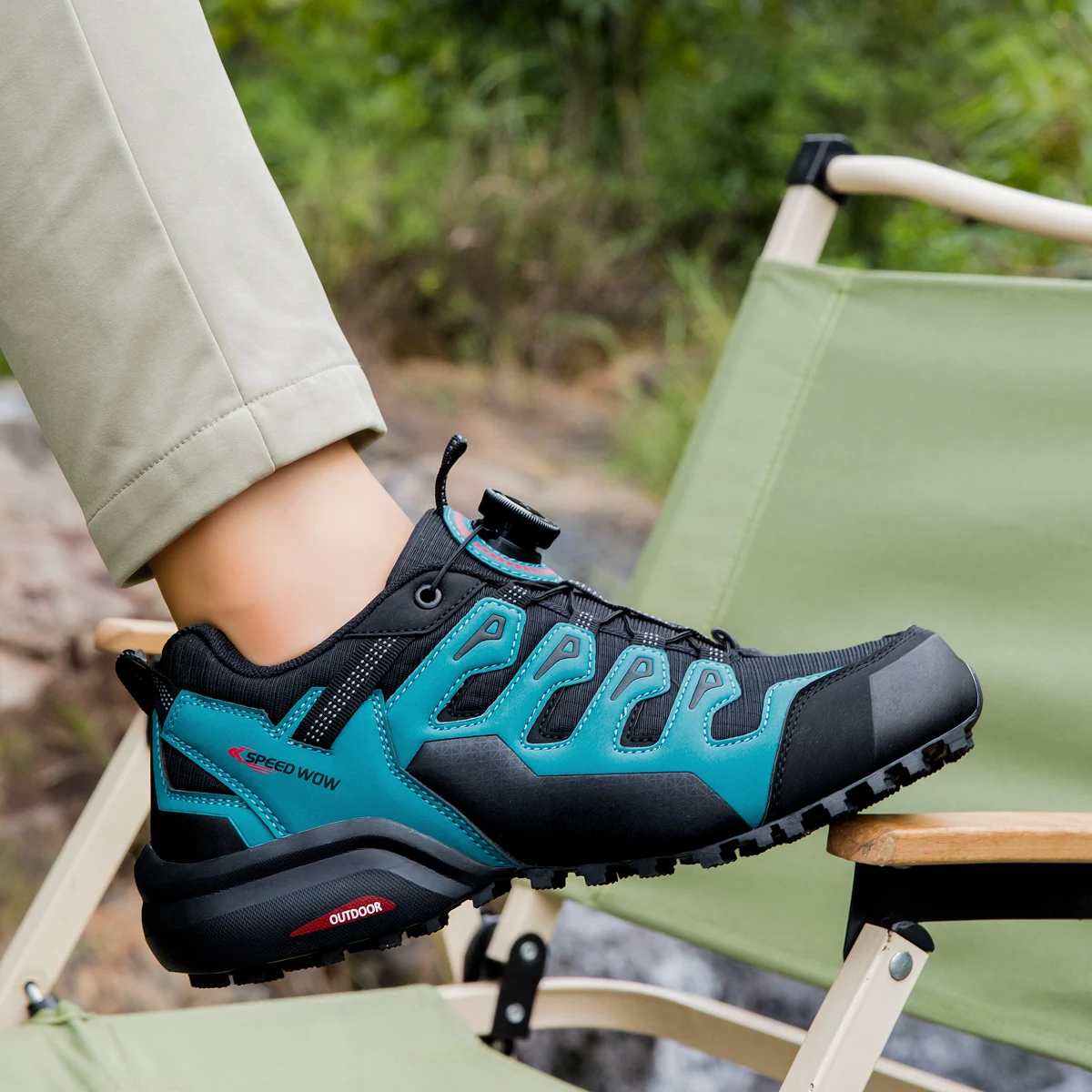 أحذية المشي لمسافات طويلة للرجال من جلد الغزال أحذية خارجية مقاومة للاهتراء للرجال والرحلات والمشي والصيد أحذية رياضية تكتيكية #4