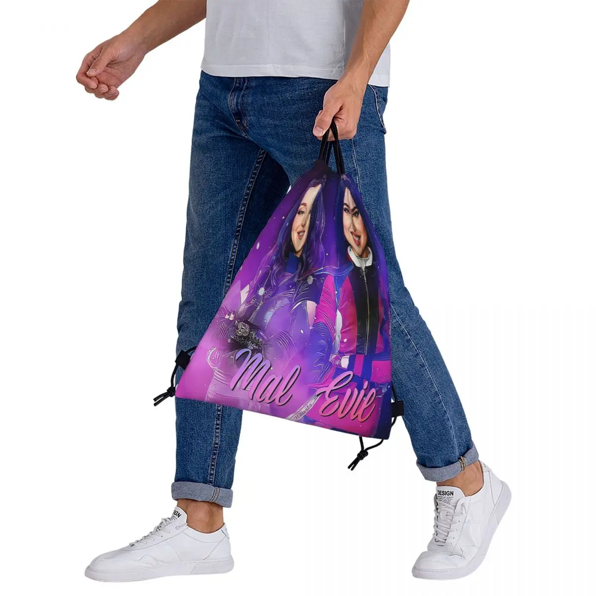 Mal e Evie-Descendentes Mochilas, Sacos De Cordão Portátil, Pacote De Bolso, Saco De Esportes, Saco De Livro, Homem e Mulher, Estudantes