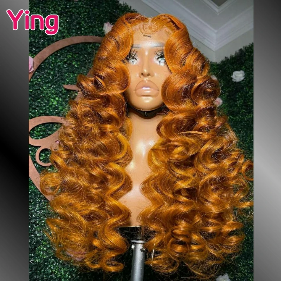 Golden Brown Colored 200% Loose Wave 13x6 Lace Frontal Human Hair Wigs Curly Wave 13x4 Lace Front Wig PrePlucked With Baby Hair