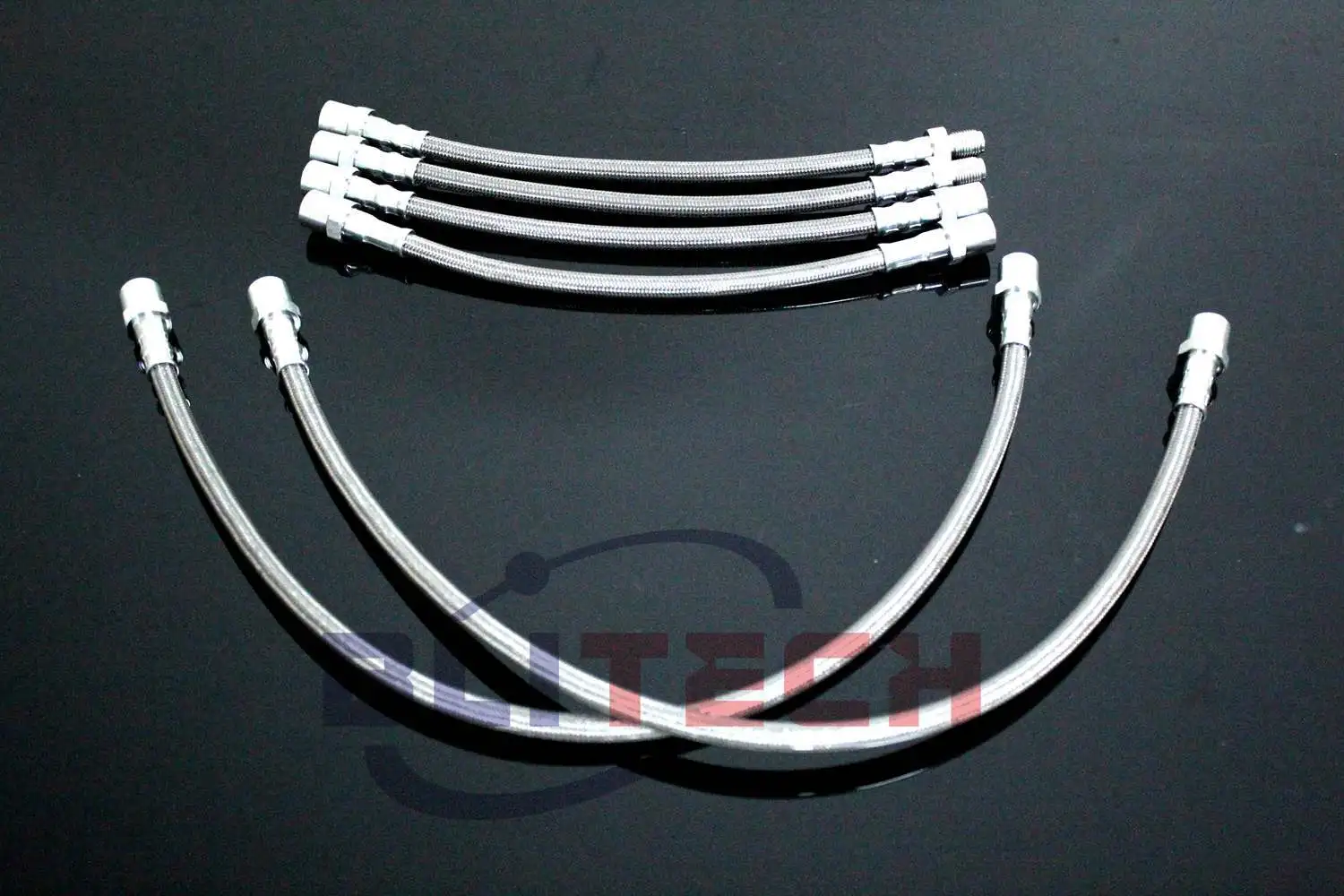 Roestvrijstalen remleidingset kabels voor BMW E36 E34 E32 Rood Blauw Zilver Zwart Voor+achter Racing Staal