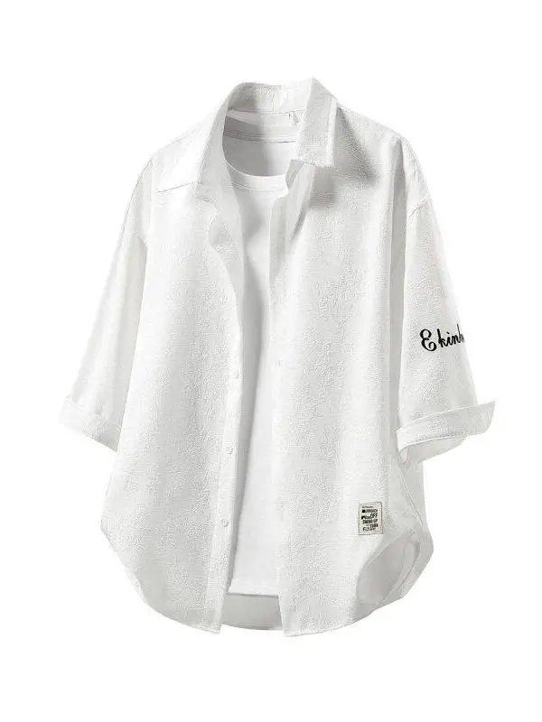 

Модная мужская летняя одежда из ледяного шелка: дышащая, быстросохнущая, повседневная, свободного кроя, для дома и отдыха