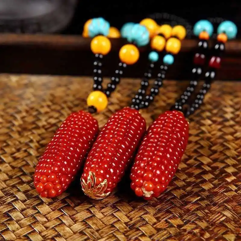 Wenwan small corn hand piece niche plate play pendant Internet celebrity rice smooth feel pulp