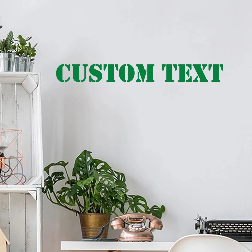 

1 pc cool font Customized Text Wall Art Decal Wall Stickers Pvc Material For Kids Rooms Decoration Wall Decoration Murals