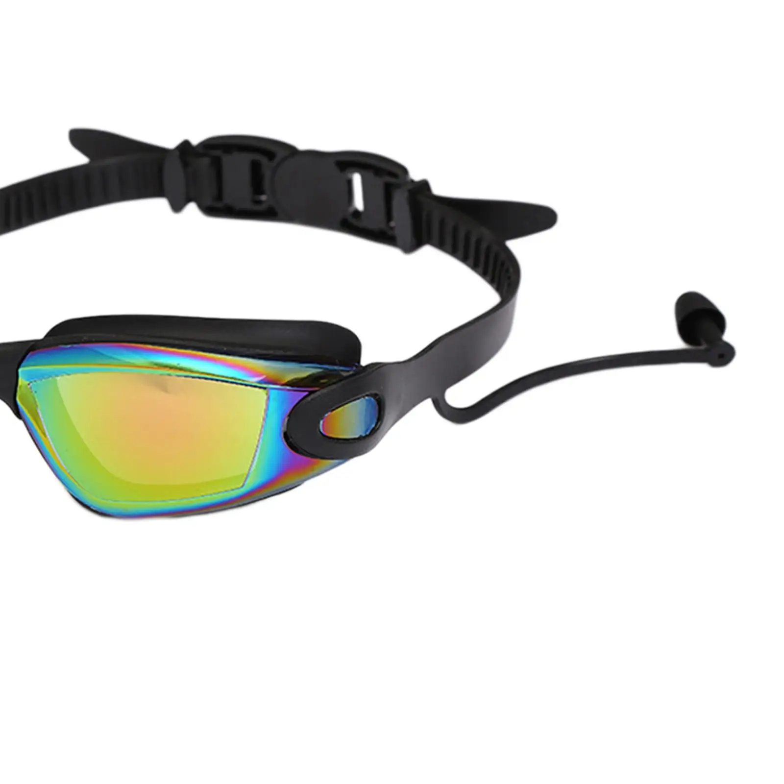 

Professional Swimming Goggles with Earplugs Silicone Frame Shatterproof Anti-fog Swim Eyewear for Pool Training