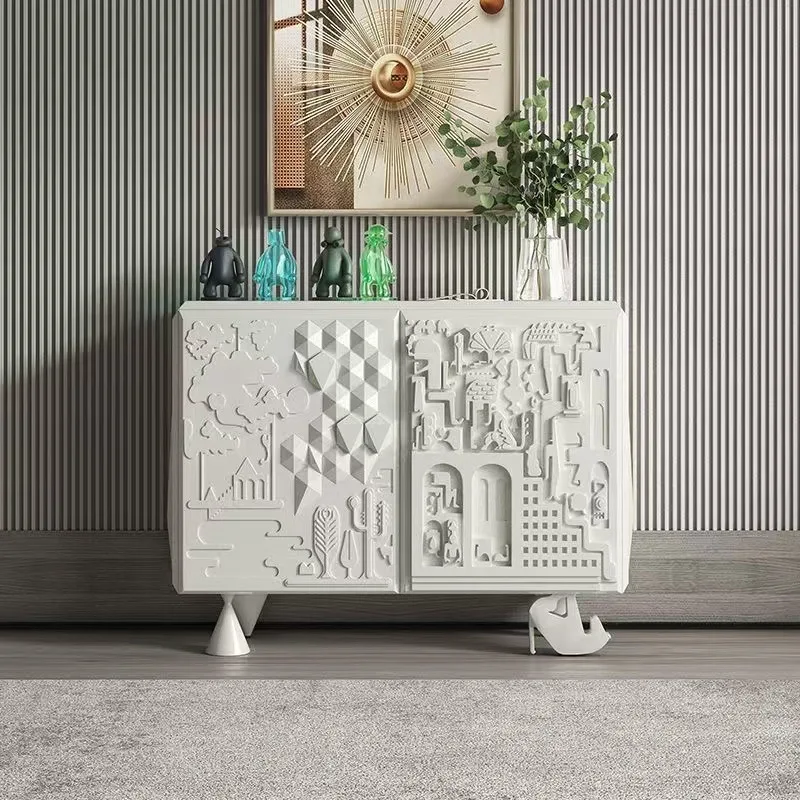 

Nordic Creative Entrance Cabinet Shoe Cabinet Light Luxury Home Decoration Cabinet Living Room Embossed Star Li Xiaolu Same