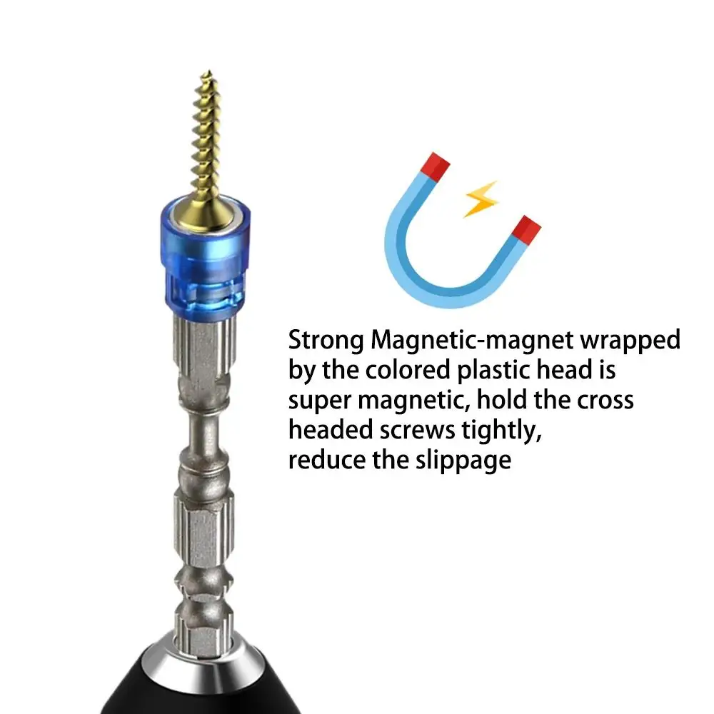 65mm PH2 Phillips Magnetic Screwdriver Bits S2 Steel Cross Head Screw Hex Magnet Driver Bit Kit Holder RingMagnetic Screwdriver