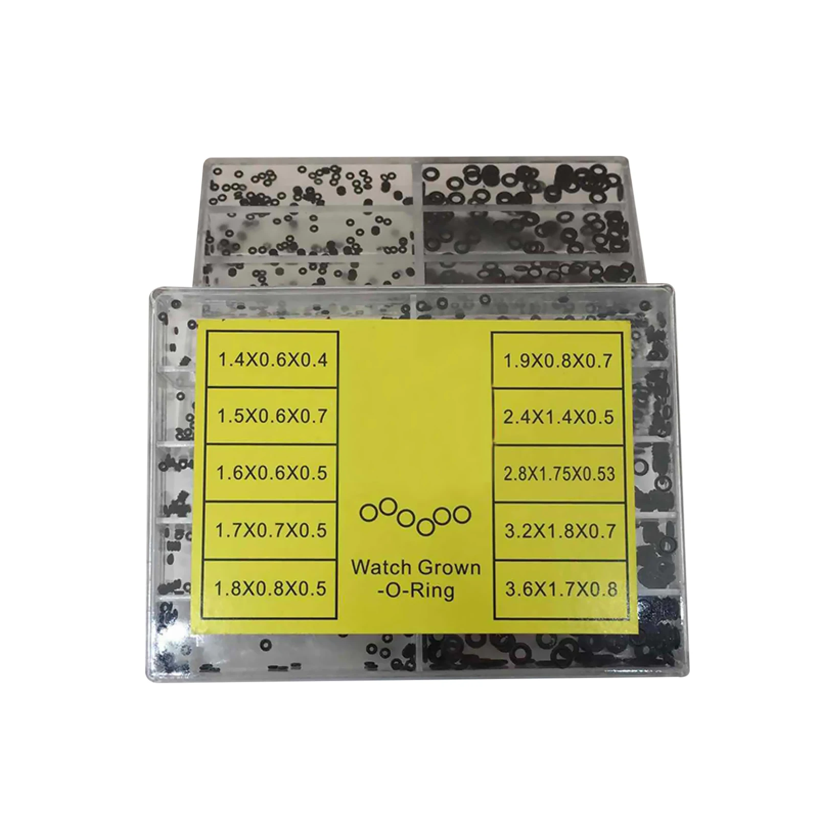 1Box 500pcs 10 Sizes Watch Crown O-Ring Rubber Gasket Set, Waterproof Seal Assortment Kit for Watch Repair