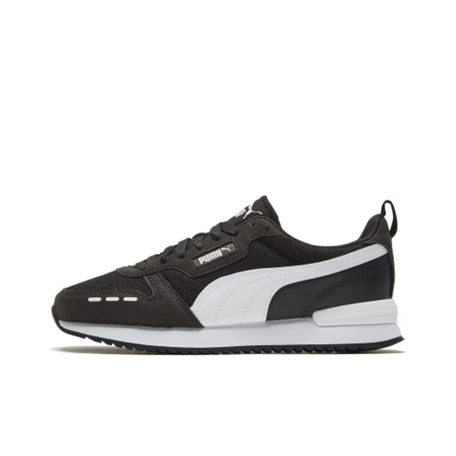 PUMA R78 Mesh Breathable Low top Casual City Commuting Running Shoes Unisex Black White 373117-01