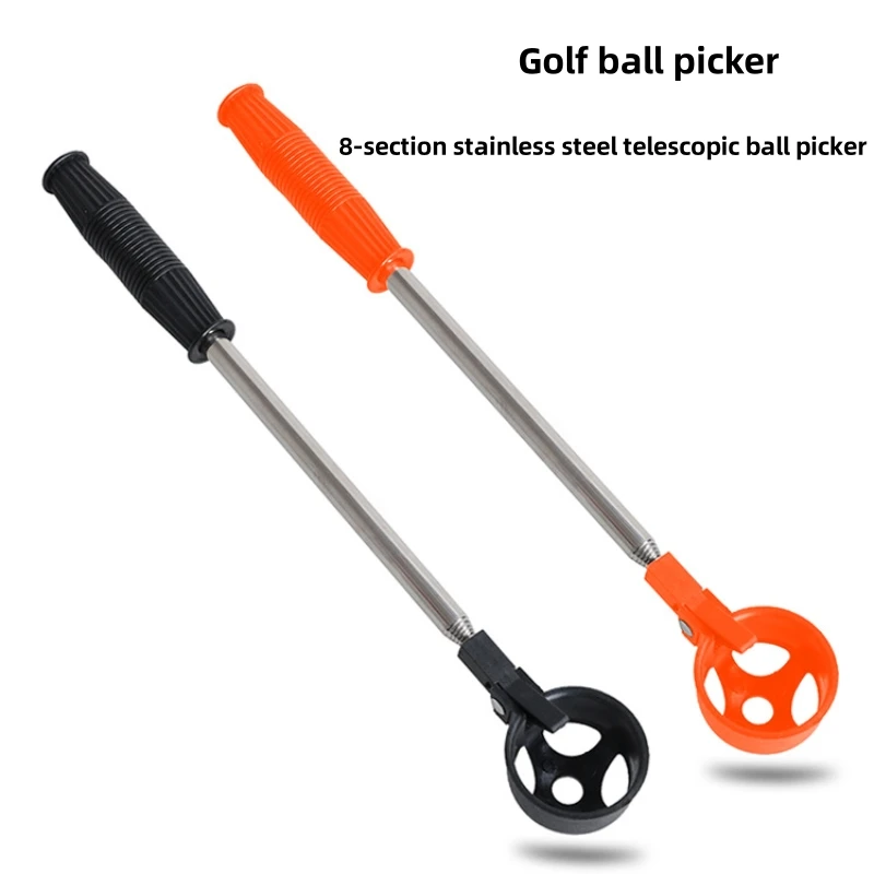 1PCS Golf Ball Pick Up Tools Telescopic G olf Ball Retriever Catcher Golf Training Aids Automatic Locking Scoop Picker Golf Ball