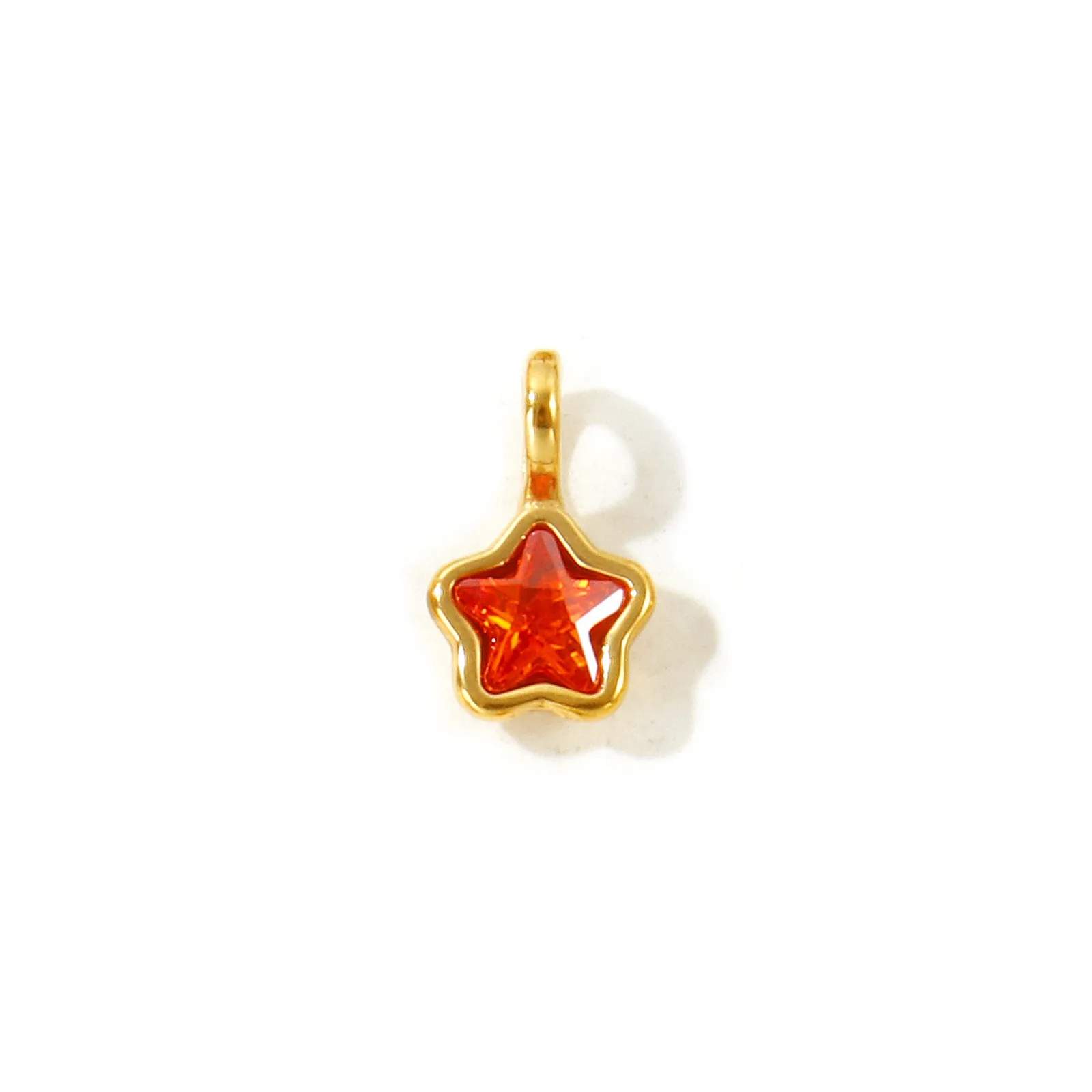 5 Stück Kubische Zirkonia Mini-Anhänger Geometrisches Herz Stern 18K Vergoldeter 304 Edelstahl Anhänger DIY Halskette Schmuck Großhandel – Detail 7