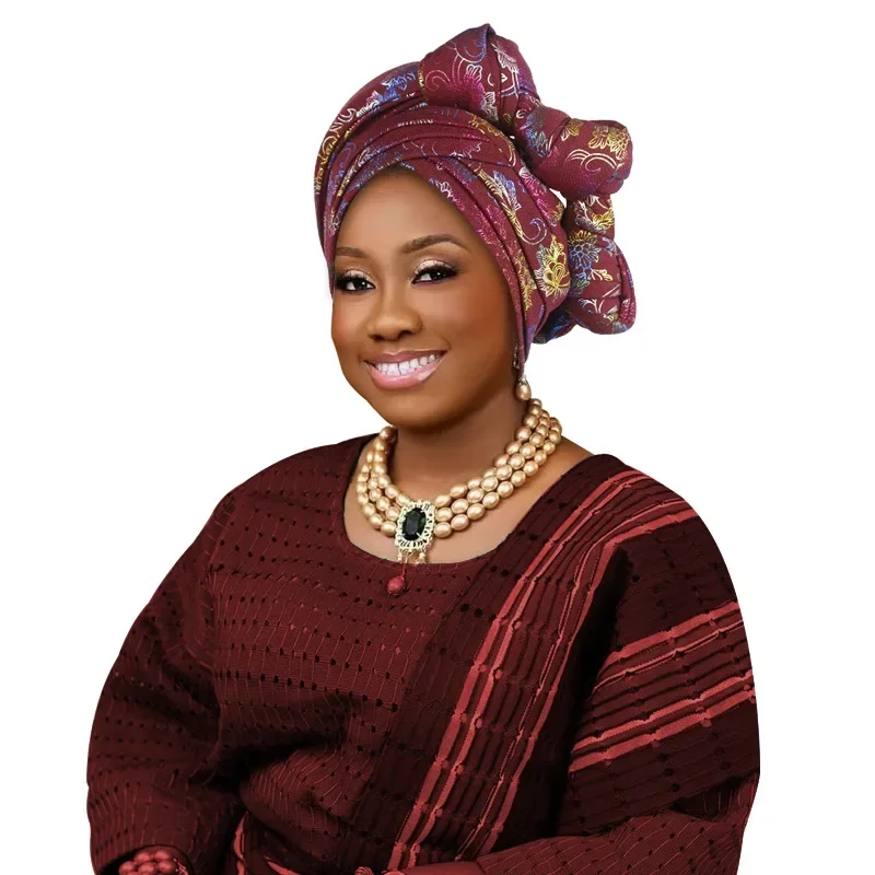 2025 African Women's Ready to wear Twist Turban Cap Nigeria Female Headtie Wedding Party Headgear Elegant Head Wraps Evening