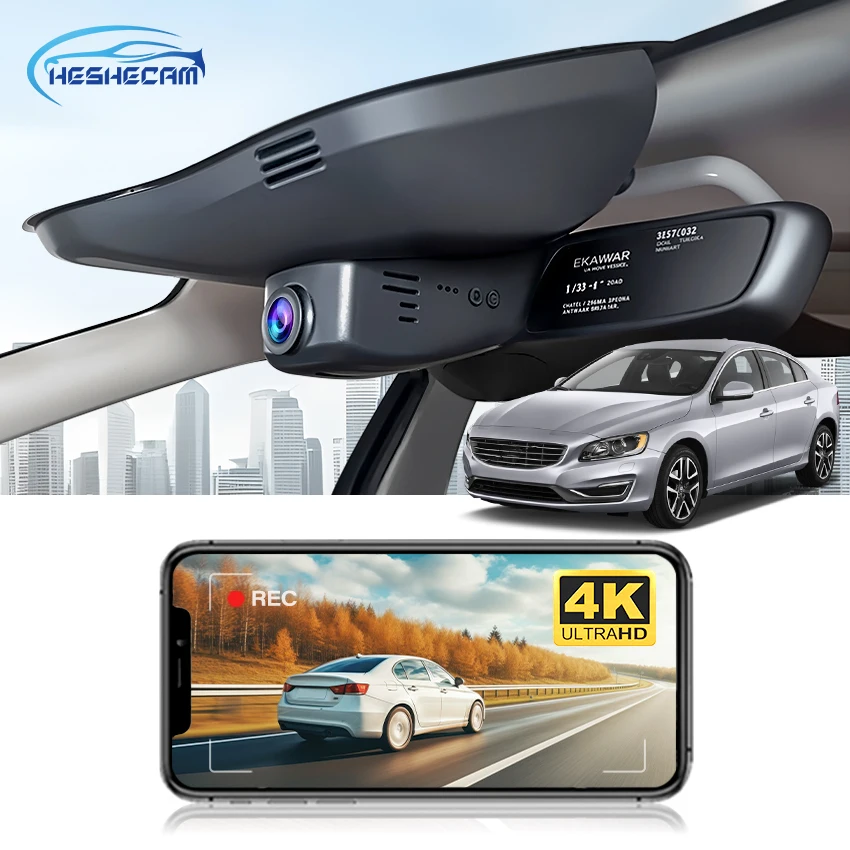 

HESHECAM 4K Dash Cam for Volvo S60 / V60 / XC70 2012-2018,OEM-Style Easy Install Car DVR Camera with Night Vision,Video Recorder