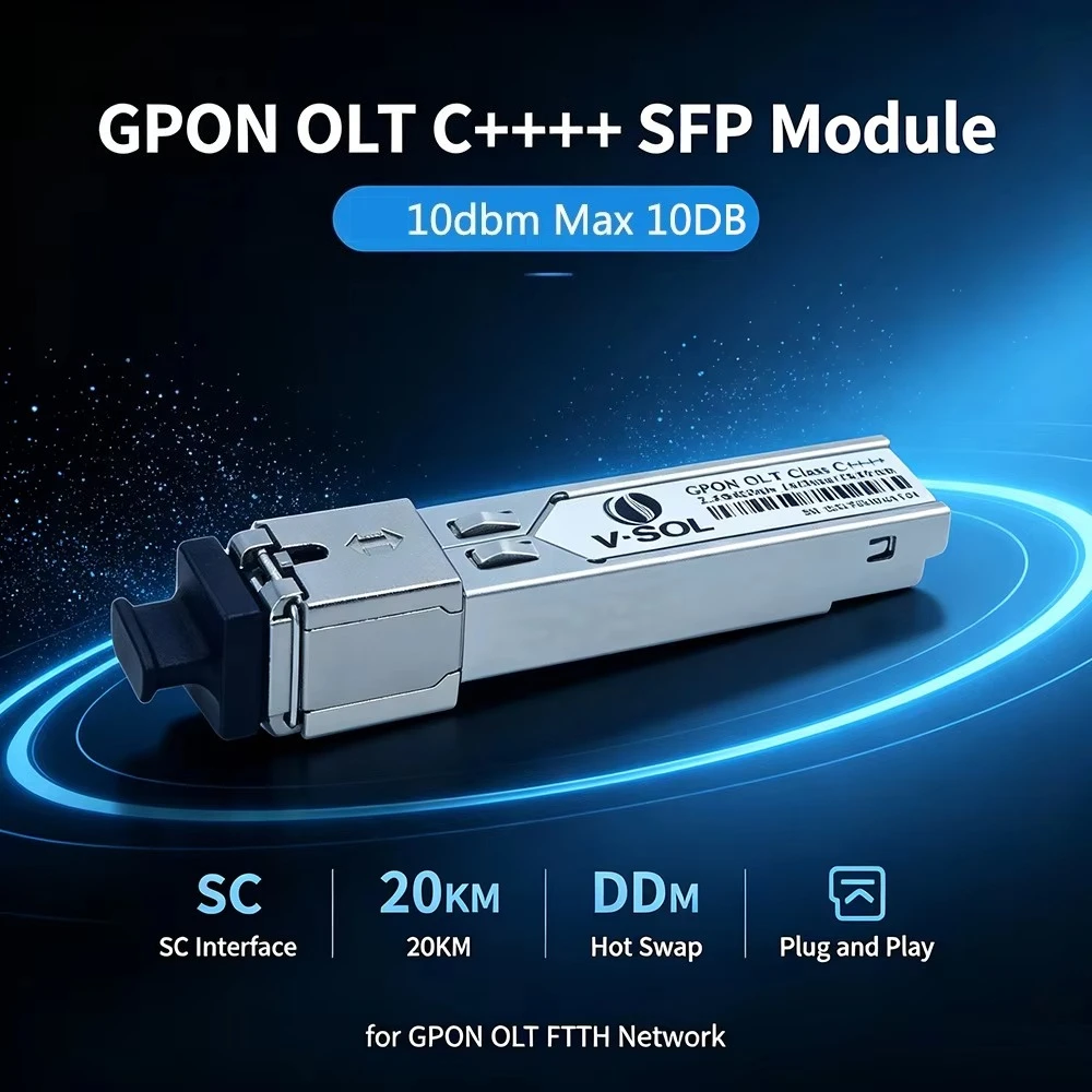 gpon-olt-c--sfpモジュール-9db-10db-sc-2488gbps-1244gbps-20km-ddm-1490tx-1310rx-ponトランシーバー（ftth高分割ネットワーク用）