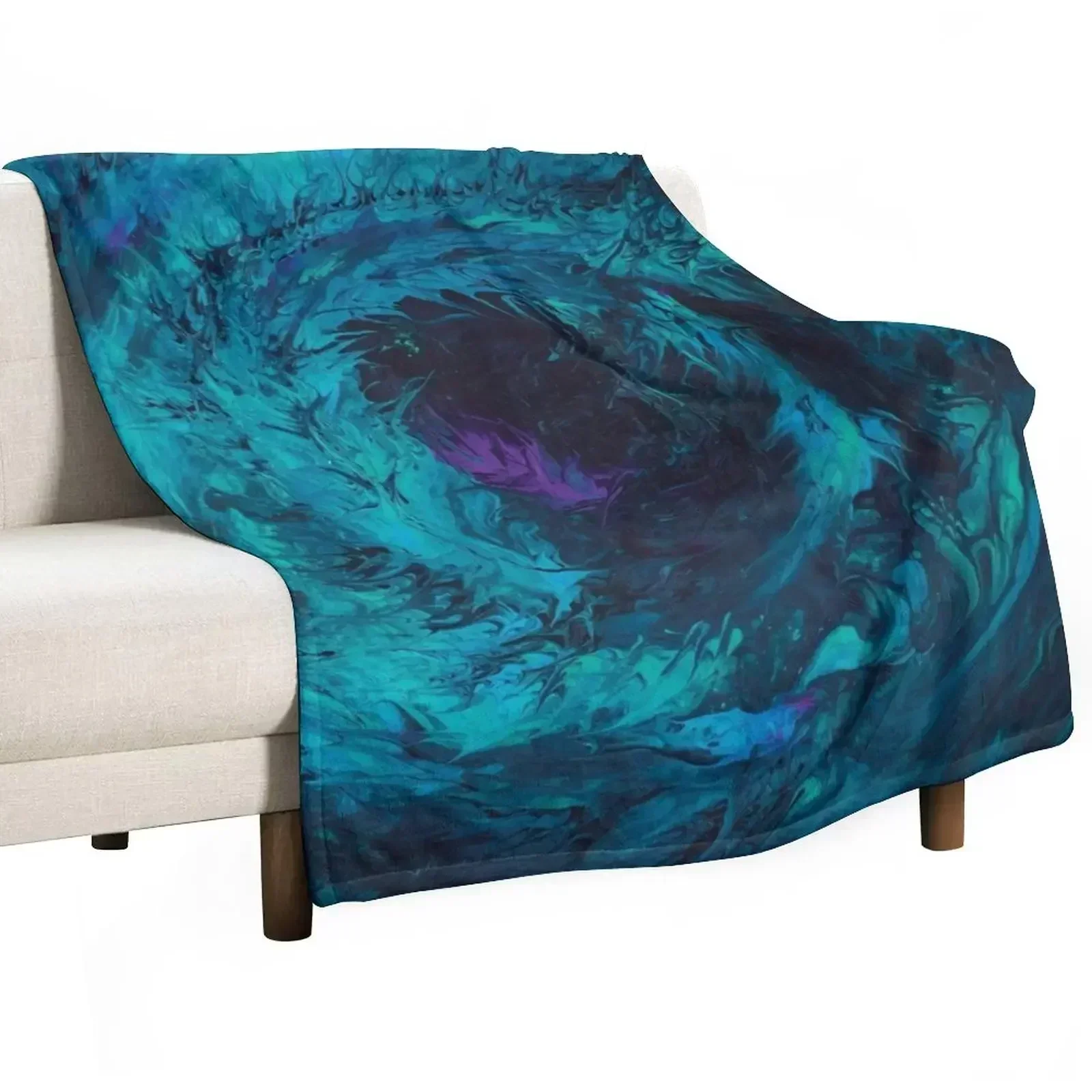 Into the Abyss painted by Flailing Frog Throw Blanket Plaid on the sofa cosplay anime Blankets