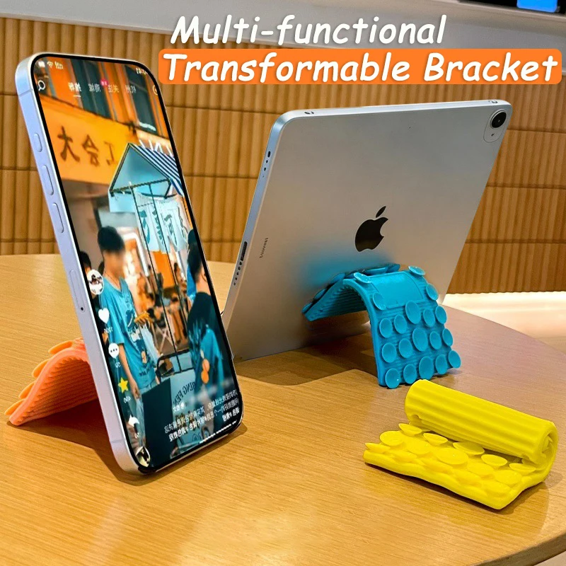 Portable Foldable Silicone Holder Bendable Freely into Any Shape Multi-Angle Adjustable Stand for Mobile Phone Travel Accessory