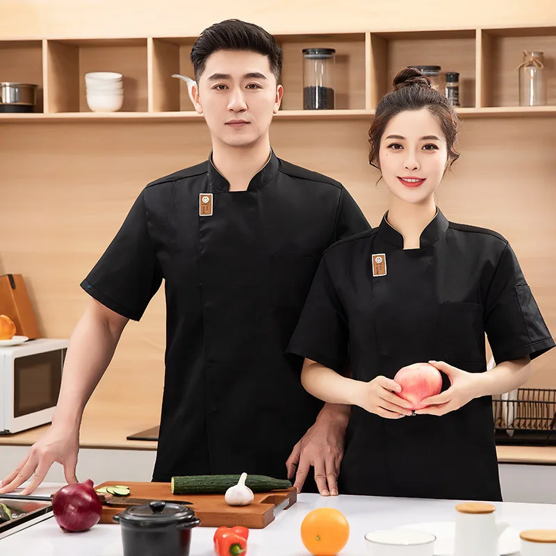 전문 요리사 작업복 케이터링 요리복 상의와 모자 레스토랑 주방 셔츠 호텔 요리사 재킷 웨이터 유니폼