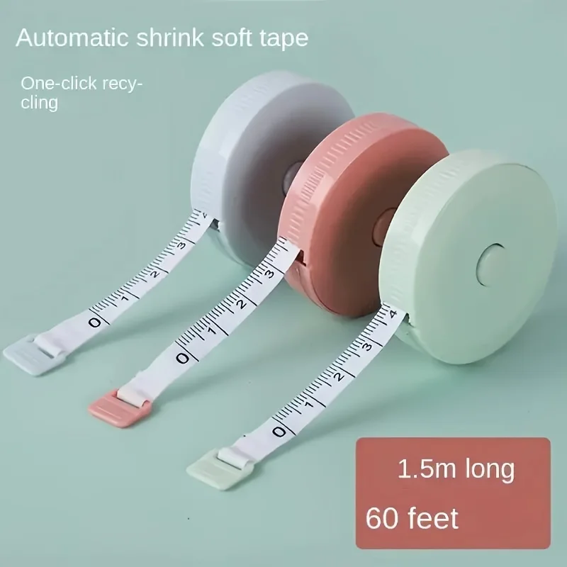60 Inch Retractable Soft Tape Measure Double-Sided Body & Fabric Measuring Ruler for Sewing Tailoring Knitting Craft