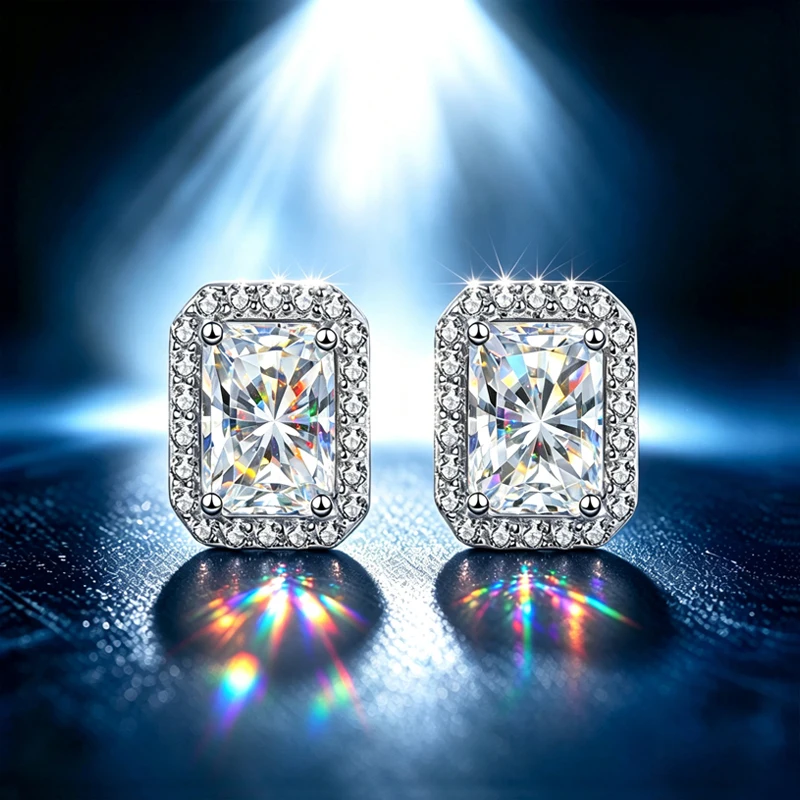 0,5-2ct D-Farbe VVS1 Herzschliff Moissanit Ohrstecker S925 Silber Halo-Fassung Ohrringe GRA-Zertifikat Edelschmuck – Detail 16