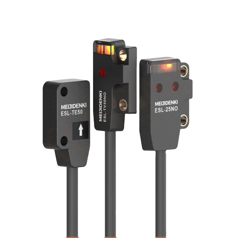 Meijidenki Beam Photoelectric Sensor ESL-25NC Ultra-Compact Front/Side Sensing NPN/PNP Output 0.5/1ms Response Time