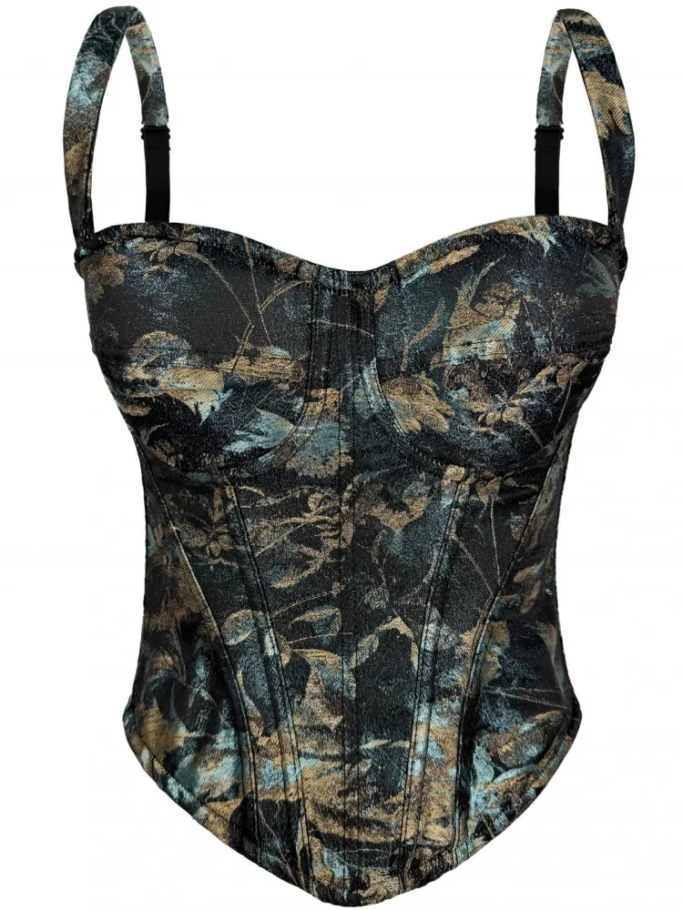 

2026 Summer Fashion Solid Corset Lingerie Top Ladies Strap Sheer Mesh Slim Camisole American Retro Backless Beach Sexy Tank Top